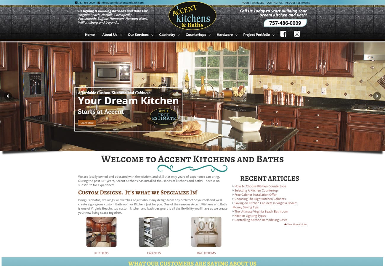 Accent Kitchens And Baths Quik Website Design And Consulting Inc