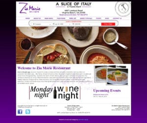 Zia Marie Italian Ristorante Web Design Project