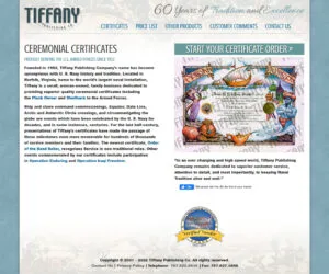 Tiffany Publishing Website Design Project